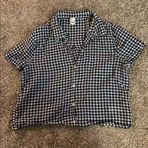 Cropped flannel tee forever 21